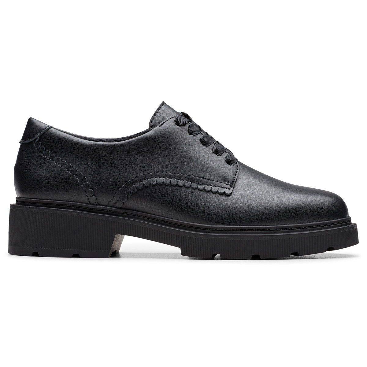 Clarks Kids Eris Pure Black Leather Shoes Clarks Kids Eris Pure Black Leather Shoes