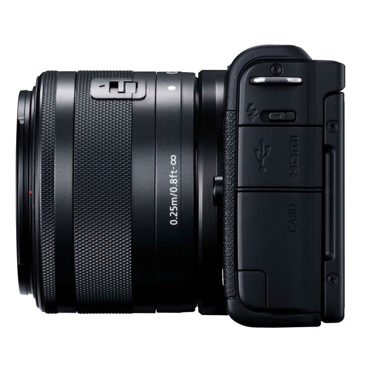 Canon EOS M200 Mirrorless Camera, EFM 1545mm Lens, Extra Battery and