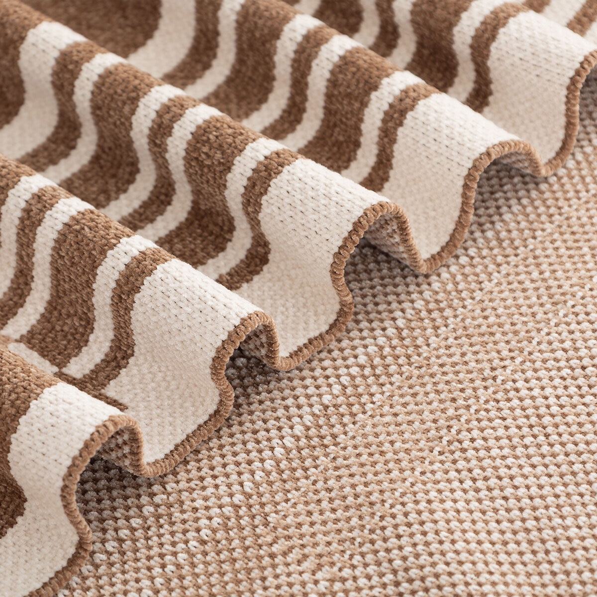 Berkshire Brown Striped Chenille Throw, 152 x 178 cm