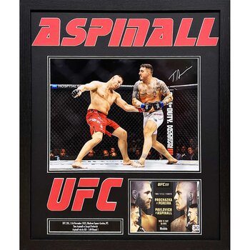 Tom Aspinall Signed Framed UFC Football Photo
