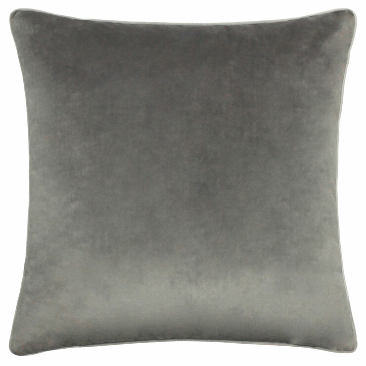 Furn Meridian Grey Velvet Feather Fill Cushion, 45 x 45 cm