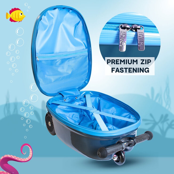 Zinc Flyte Midi 18" Scooter Suitcase, Stormy the Shark Zinc Flyte Midi 18" Scooter Suitcase, Stormy the Shark