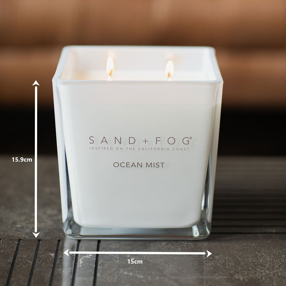 Sand & Fog Square 4 Wick Candle in Ocean Mist