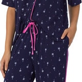 Room Service Notch Collar 2 Piece PJ Set in Navy