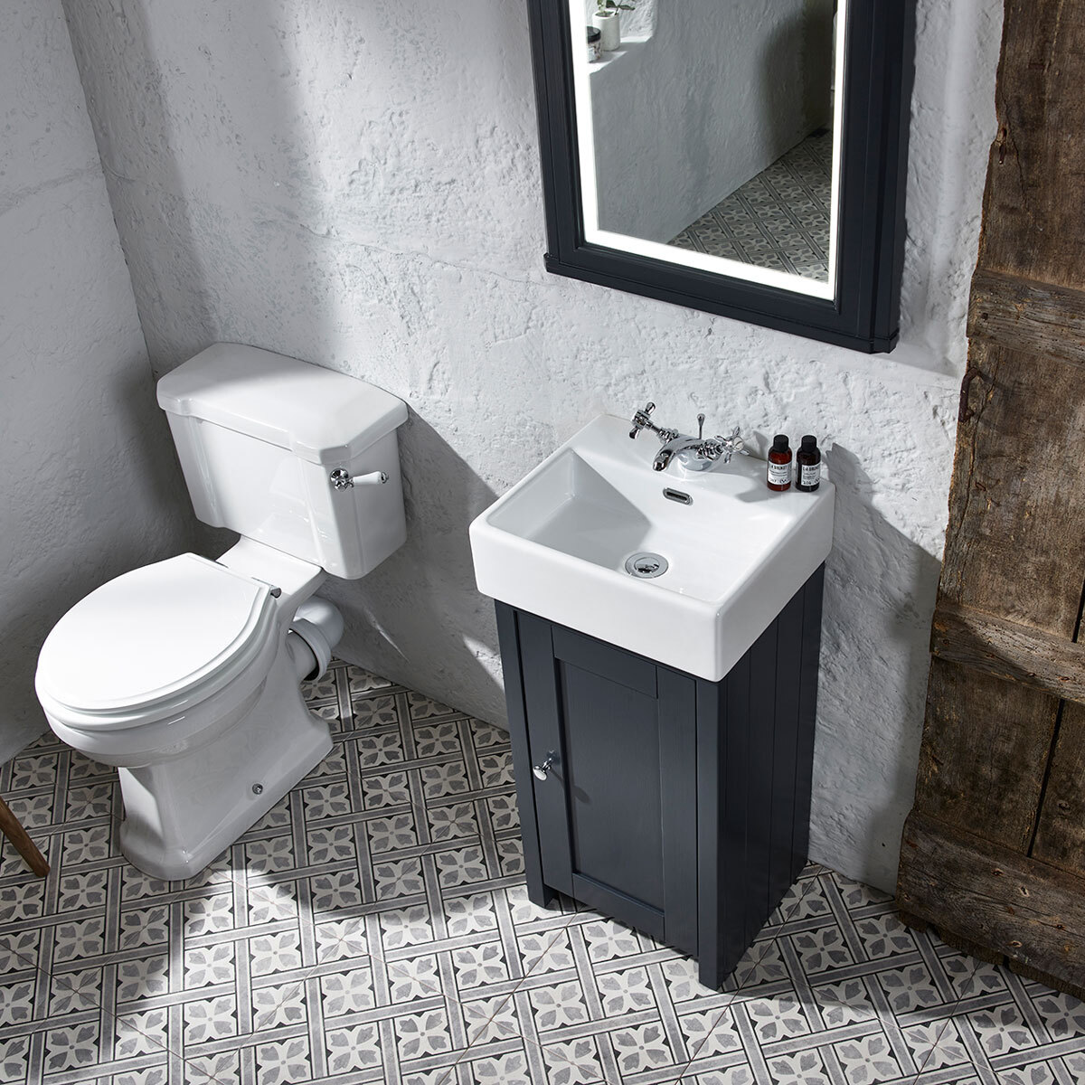 Lifestyle image of unit in bathroom setting