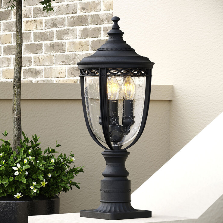 Feiss English Bridle 3 Light Exterior Pedestal Lantern Feiss English Bridle 3 Light Exterior Pedestal Lantern