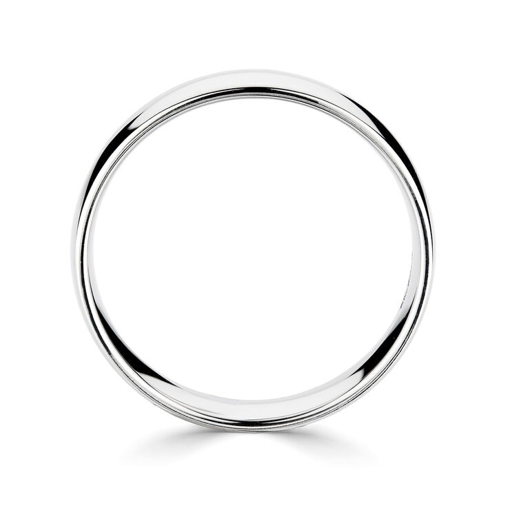 6.0mm Basic Light Court Wedding band. 18ct White Gold