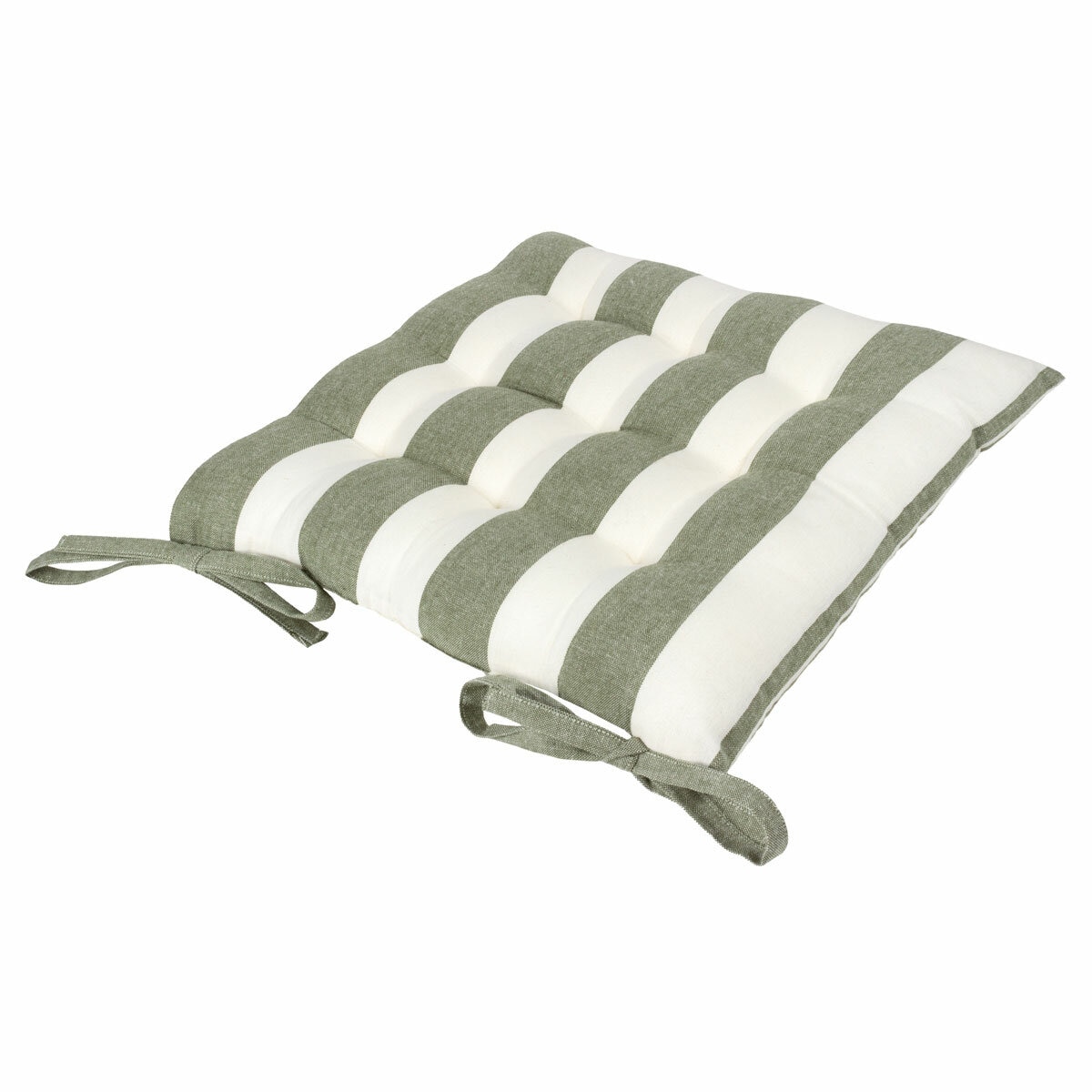 Yard Hayle Green Striped Indoor Outdoor Seat Pad 2 Pack, 40 x 40 cm