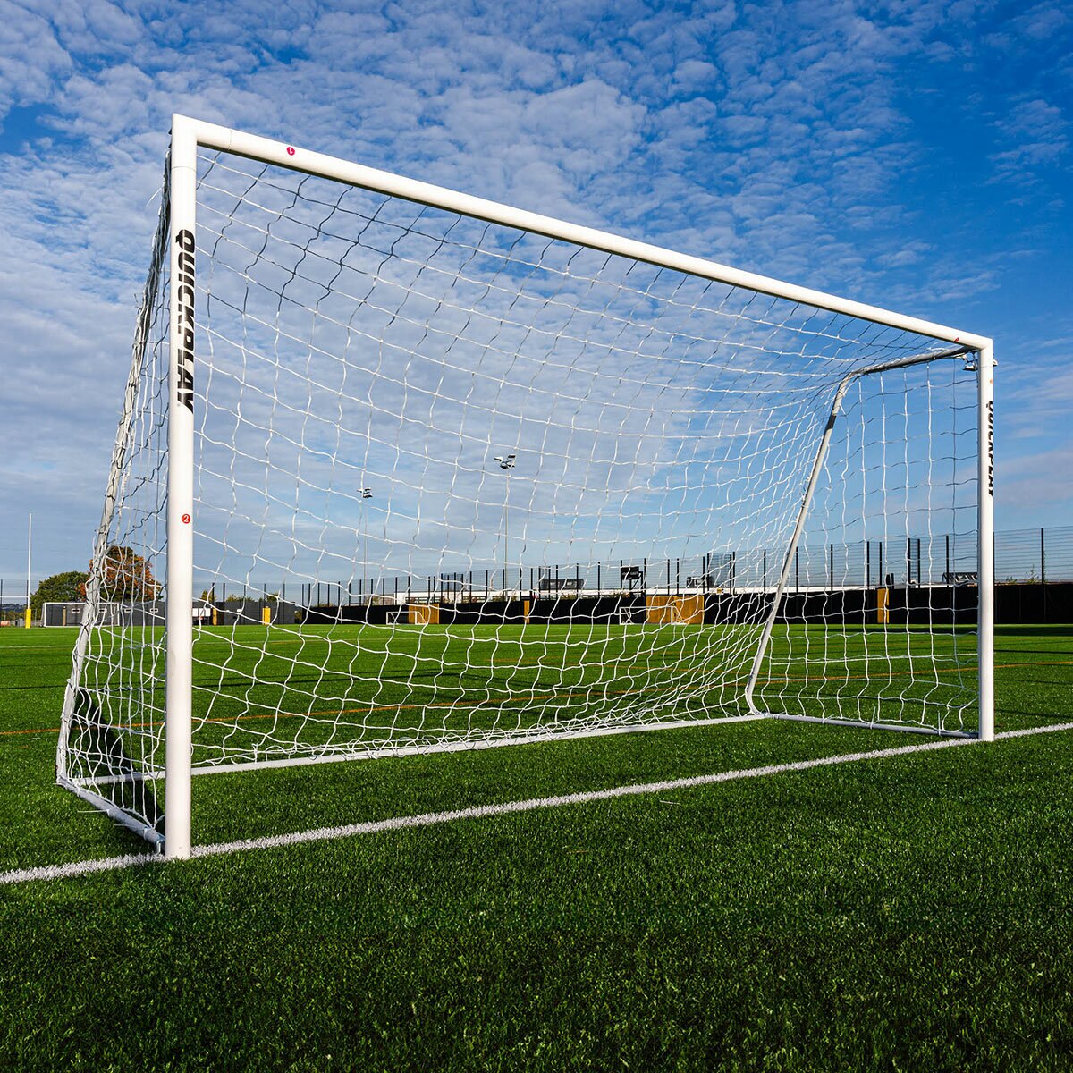 Lifestyle image showing the Quickplay Pro Alu Match 12ft x 6ft Football Goal from the front Lifestyle image showing the Quickplay Pro Alu Match 12ft x 6ft Football Goal from the front