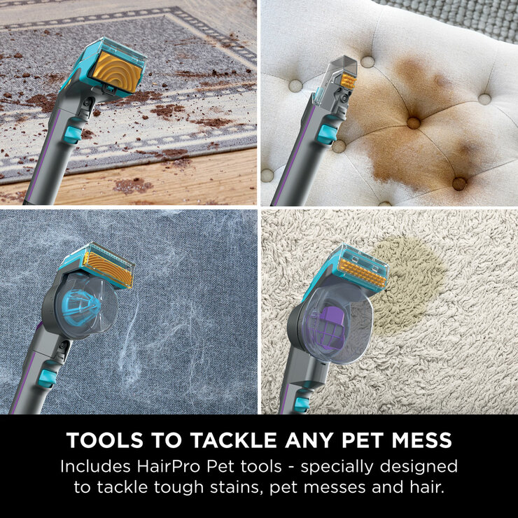 Lifestyle image of Shark StainStriker HairPro Pet Stain & Spot Cleaner showing tackling pet mess