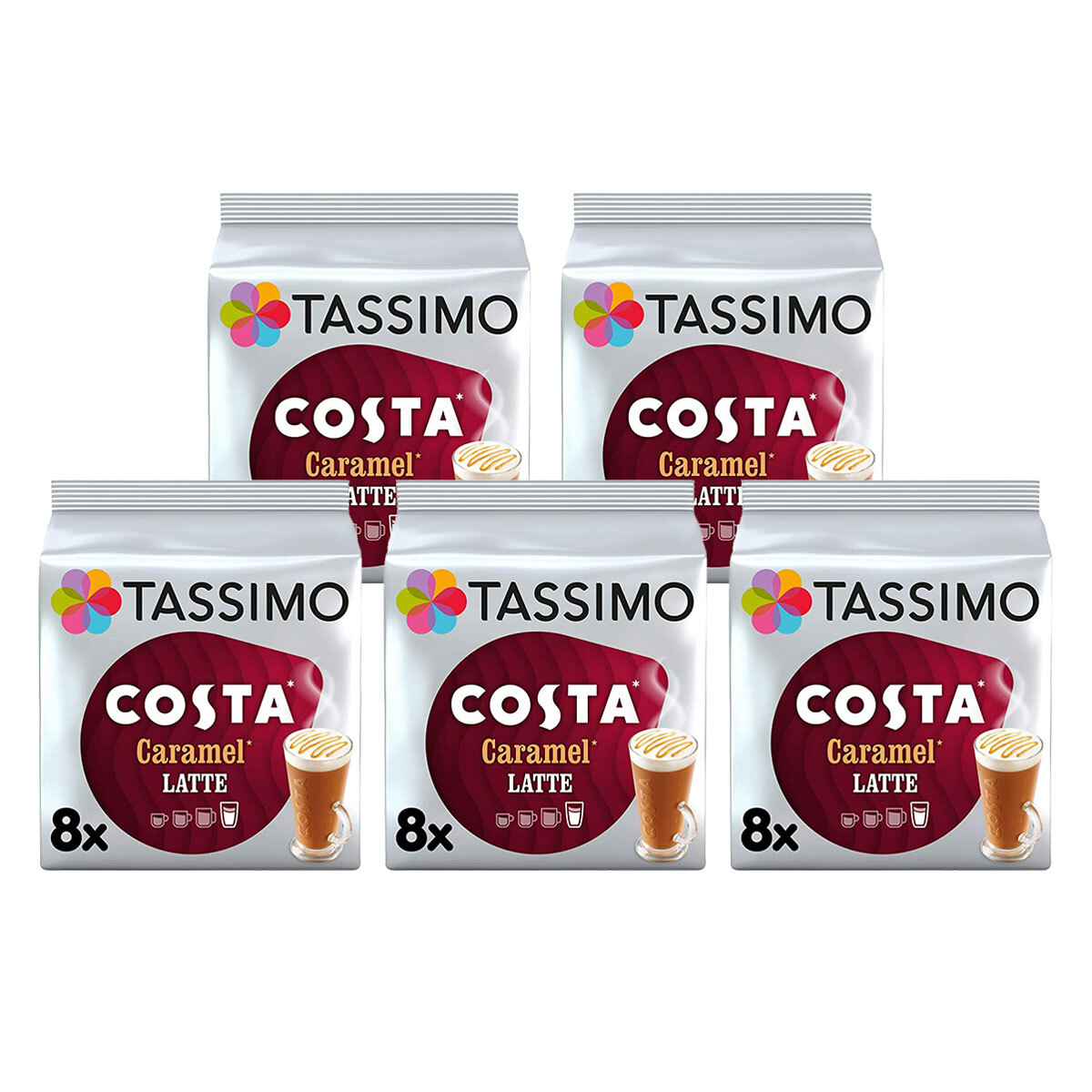 Costa Tassimo Caramel Latte Coffee Pods, 40 Servings