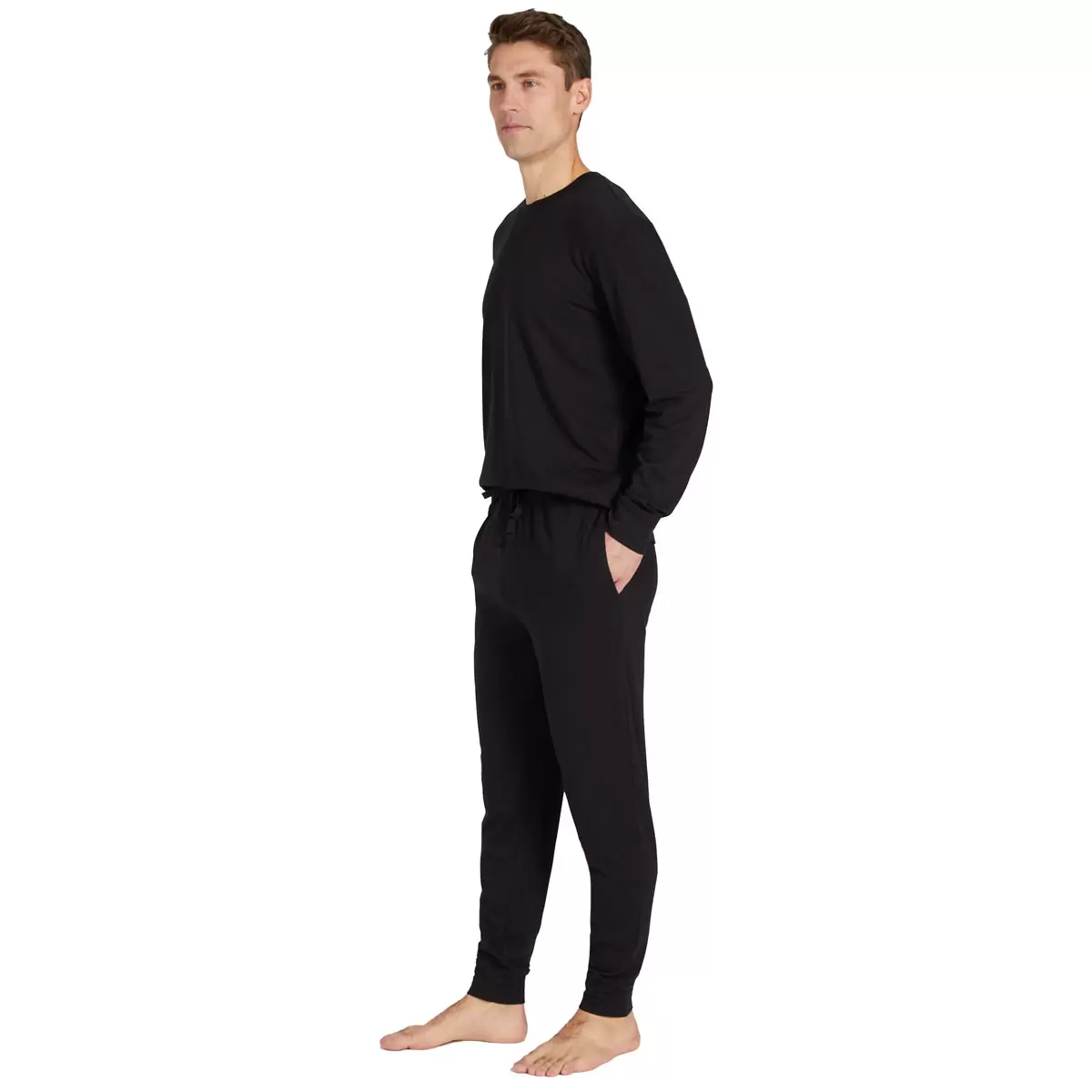 32 Degrees Men's Ultra Stretch Cotton Lounge Set in Black