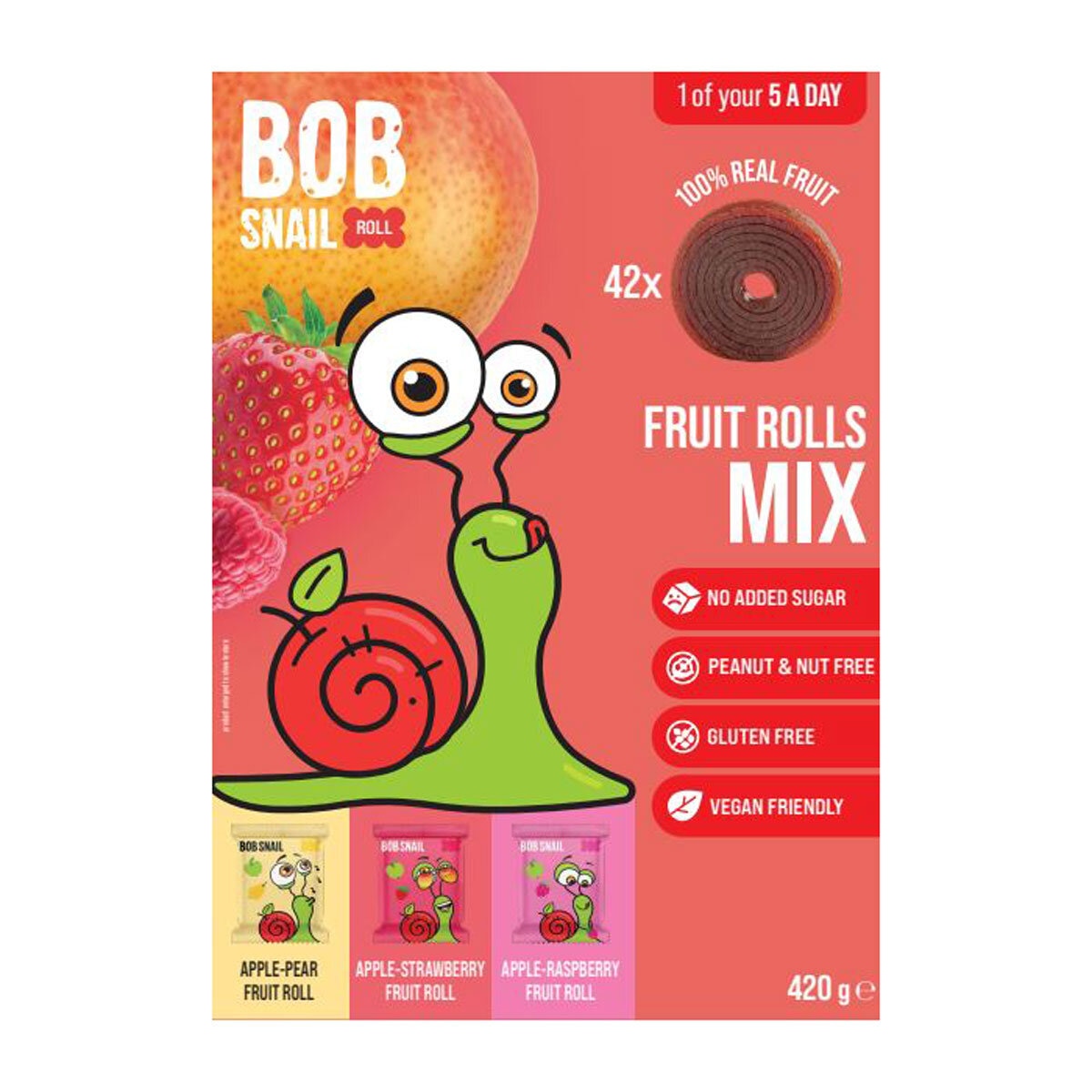 Bob Snail Fruit Rolls Mix, 420g