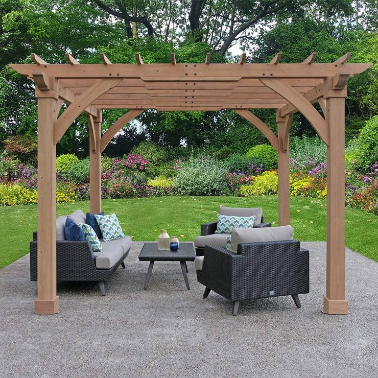 Yardistry 12ft x 12ft (3.65 x 3.65m) Cedar Pergola Costco UK