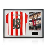 Jermain Defoe Signed Framed Sunderland Football Shirt including 1 Photo in 2 Options: White or Black Mount