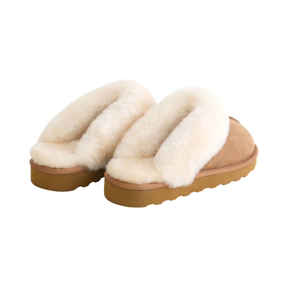 Kirkland Signature Women's Shearling Slippers in Chestnut