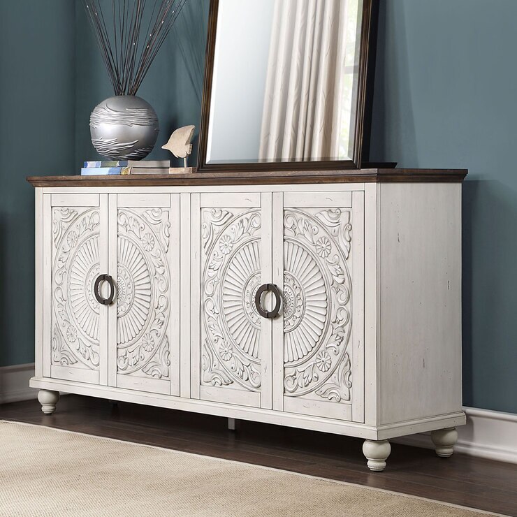Bayside Furnishings White Boho Sideboard Costco UK