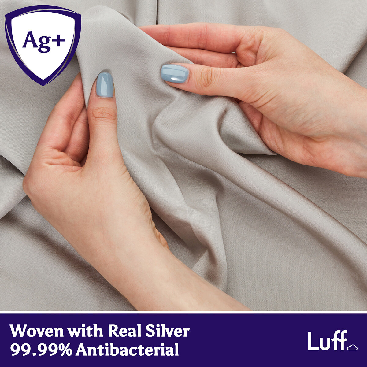 Light Grey Silverlining Pillowcases Antibacterial