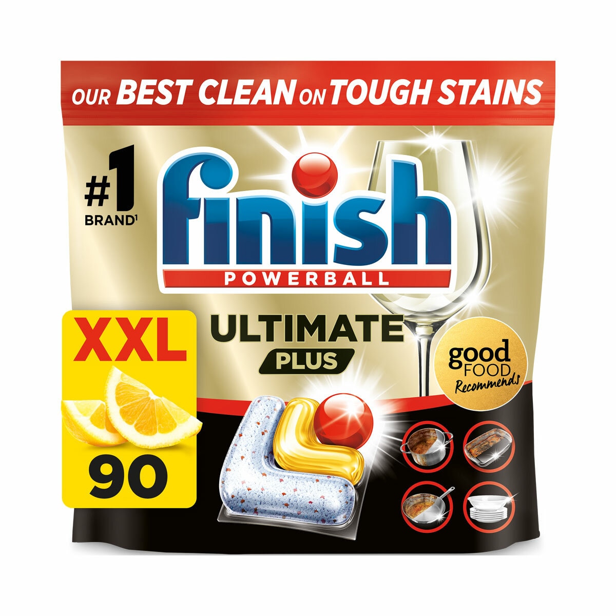 Finish Ultimate Plus All in One Lemon Sparkle, 90 Pack Finish Ultimate Plus All in One Lemon Sparkle, 90 Pack