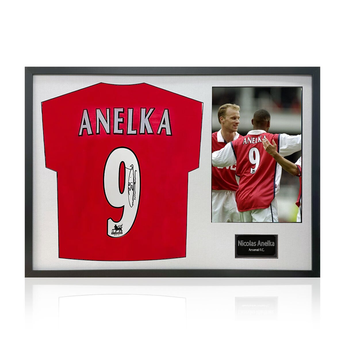 Nicolas Anelka Signed Framed Arsenal Football Shirt including 1 Photo in 2 Options: White or Black Mount