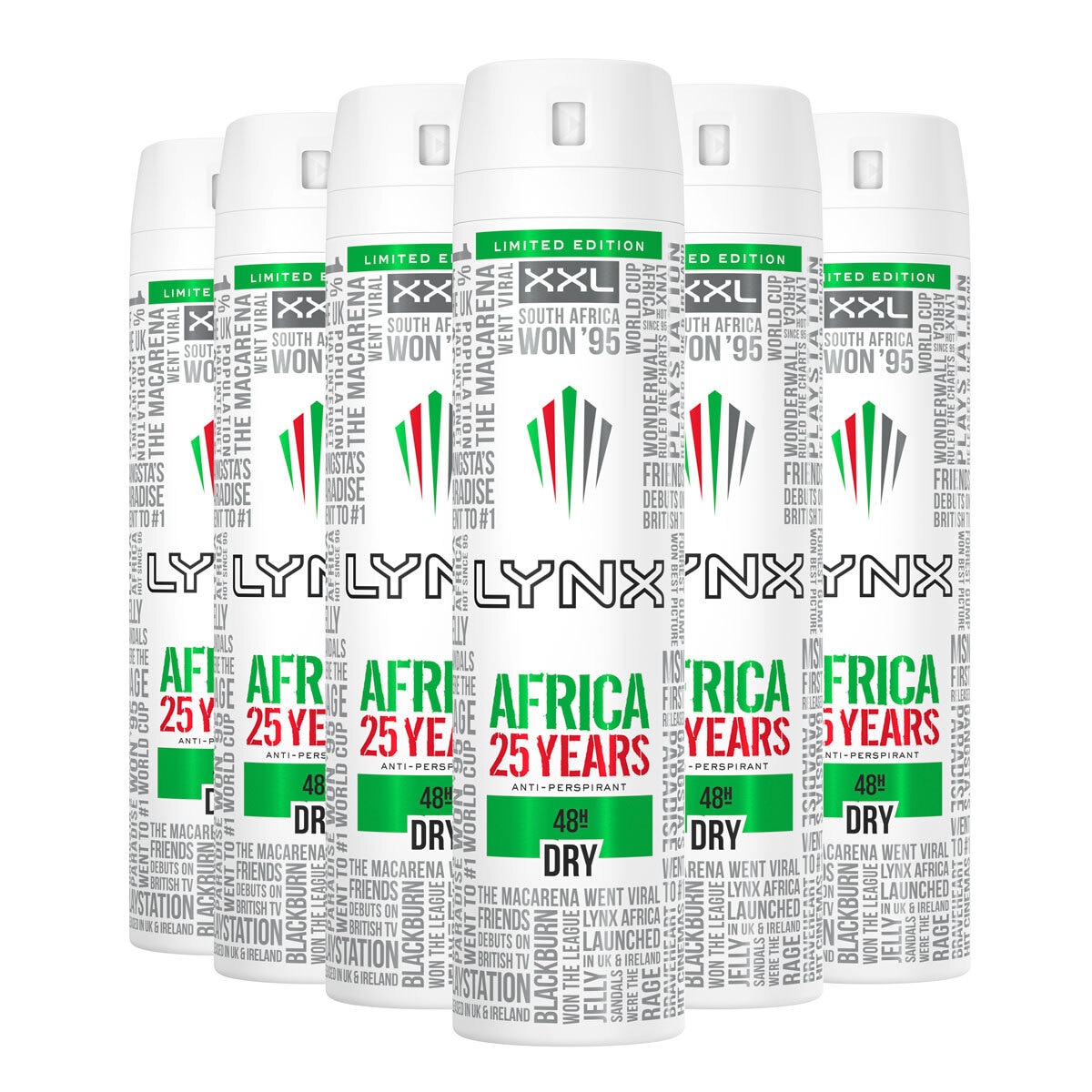Lynx Antiperspirant in 2 Varieties, 6 x 250ml