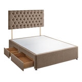 Silentnight Continental Divan Base with Eden Headboard in Wheat in 3 Sizes