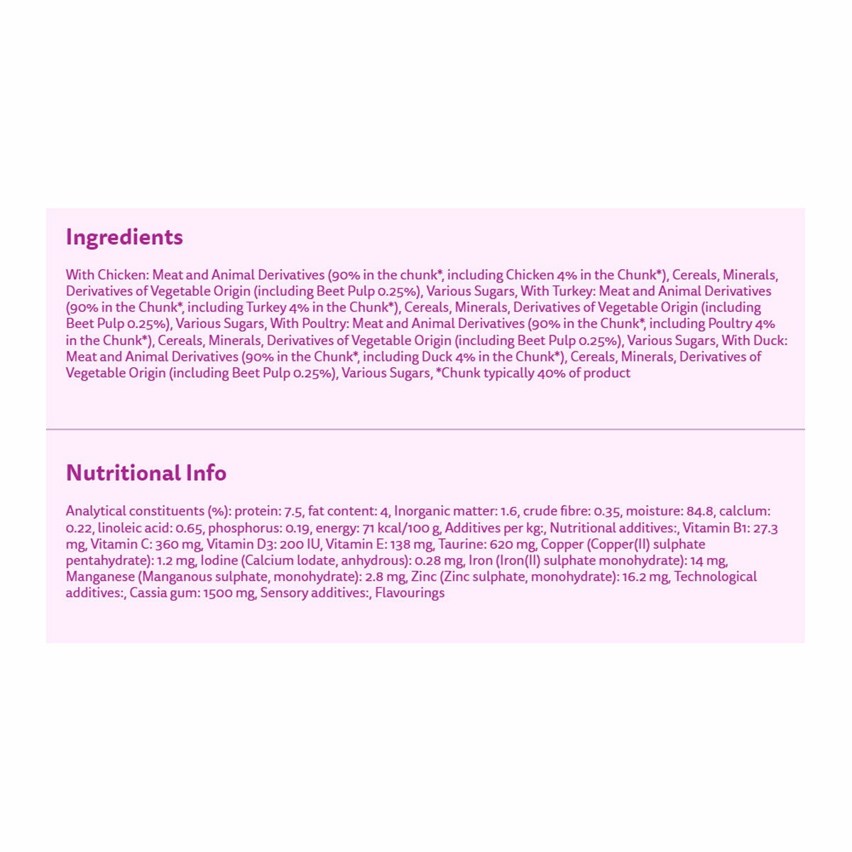 Nutritional Information Nutritional Information
