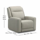 Simon Li Wren Light Grey Leather Power Reclining Armchair with Power Headrest Simon Li Wren Light Grey Leather Power Reclining Armchair with Power Headrest