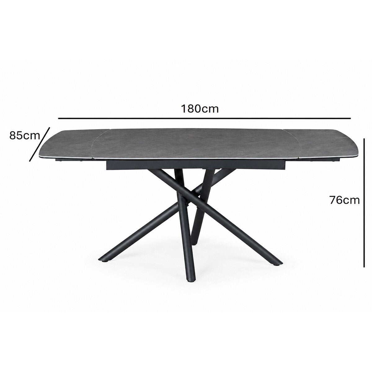 Indus Valley Skylar Ceramic Extending Dining Table + 6 Grey Chairs, Seats 6-8