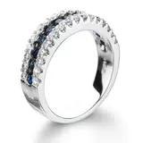 Blue Sapphire and 0.73 Diamond Ring, 14k White Gold