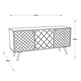 Line drawing of Gallery Tuscany Wine Sideboard