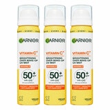Garnier Vitamin C Brightening Over Make-up UV Sun Cream Mist,SPF50+, 3 x 75ML