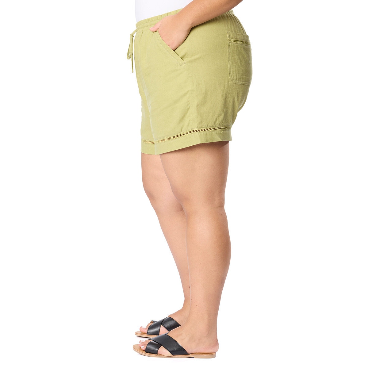 Briggs Ladies Linen Short in Green