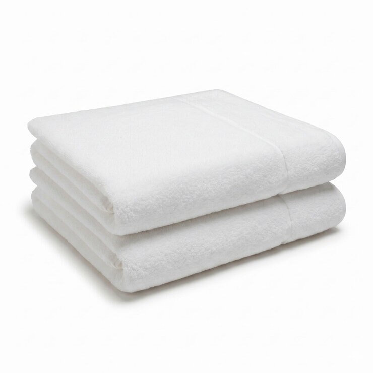 Panda Bamboo & Cotton White Bath Sheets, 2 Pack