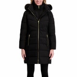 Halston Ladies Hooded Walker Coat in Black