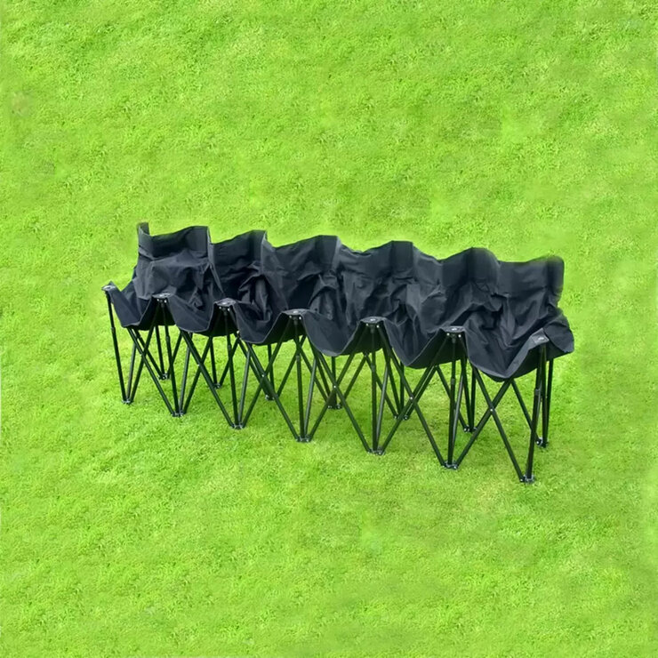 Lifestyle image of the Samba Sports 6-Seater Folding Portable Bench, folded