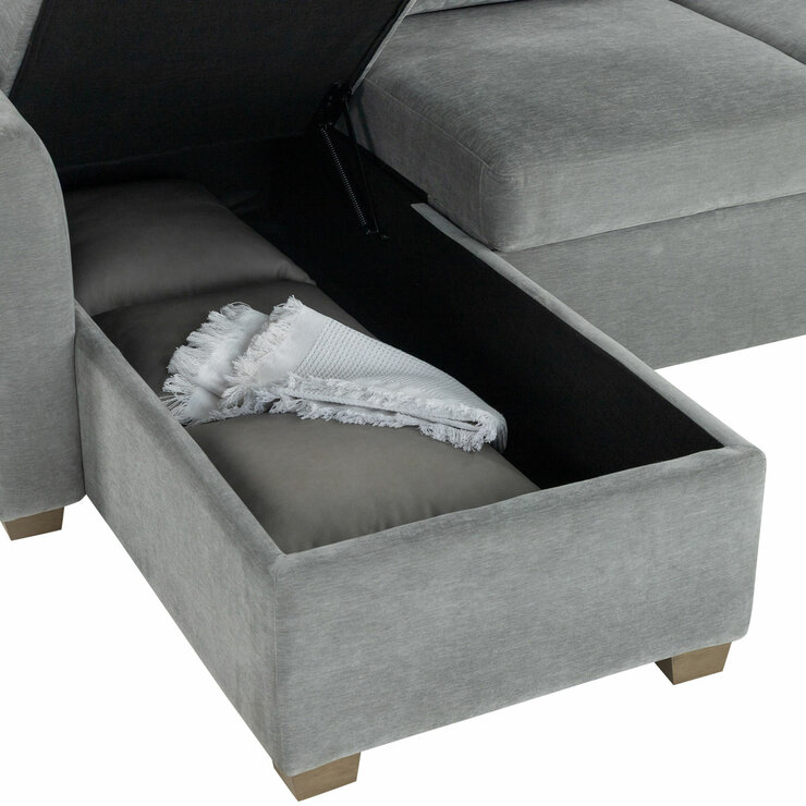 Coddle Cameron Fabric Sofa Bed with Reversible Chaise, Grey Coddle Cameron Fabric Sofa Bed with Reversible Chaise, Grey