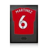 Lisandro Martinez Signed Framed Manchester United Shirt with Black Mount