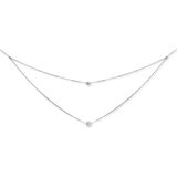 0.33ctw Round Brilliant Cut Diamond Double Layer Pendant, 18ct White Gold