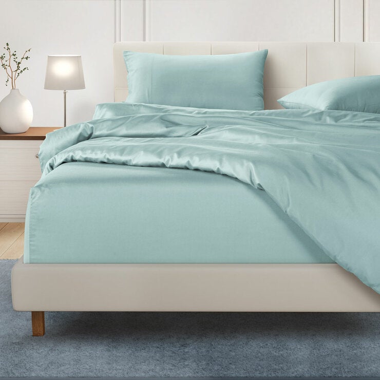 Welhome 500 Thread Count Lyocell Cotton Blend Duvet Set in Blue, Double Welhome 500 Thread Count Lyocell Cotton Blend Duvet Set in Blue, Double