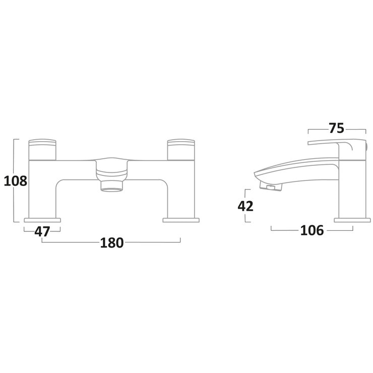 Tavistock Avid Deck Mounted Bath Tap Tavistock Avid Deck Mounted Bath Tap