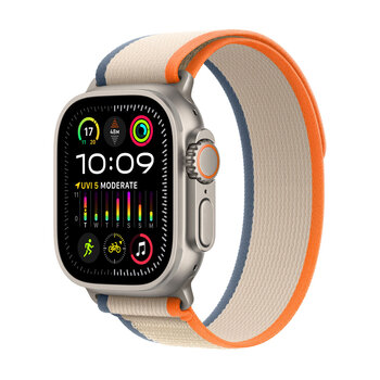 Apple Watch Ultra 2 GPS + Cellular, 49mm Titanium Case with Orange/Beige Trail Loop