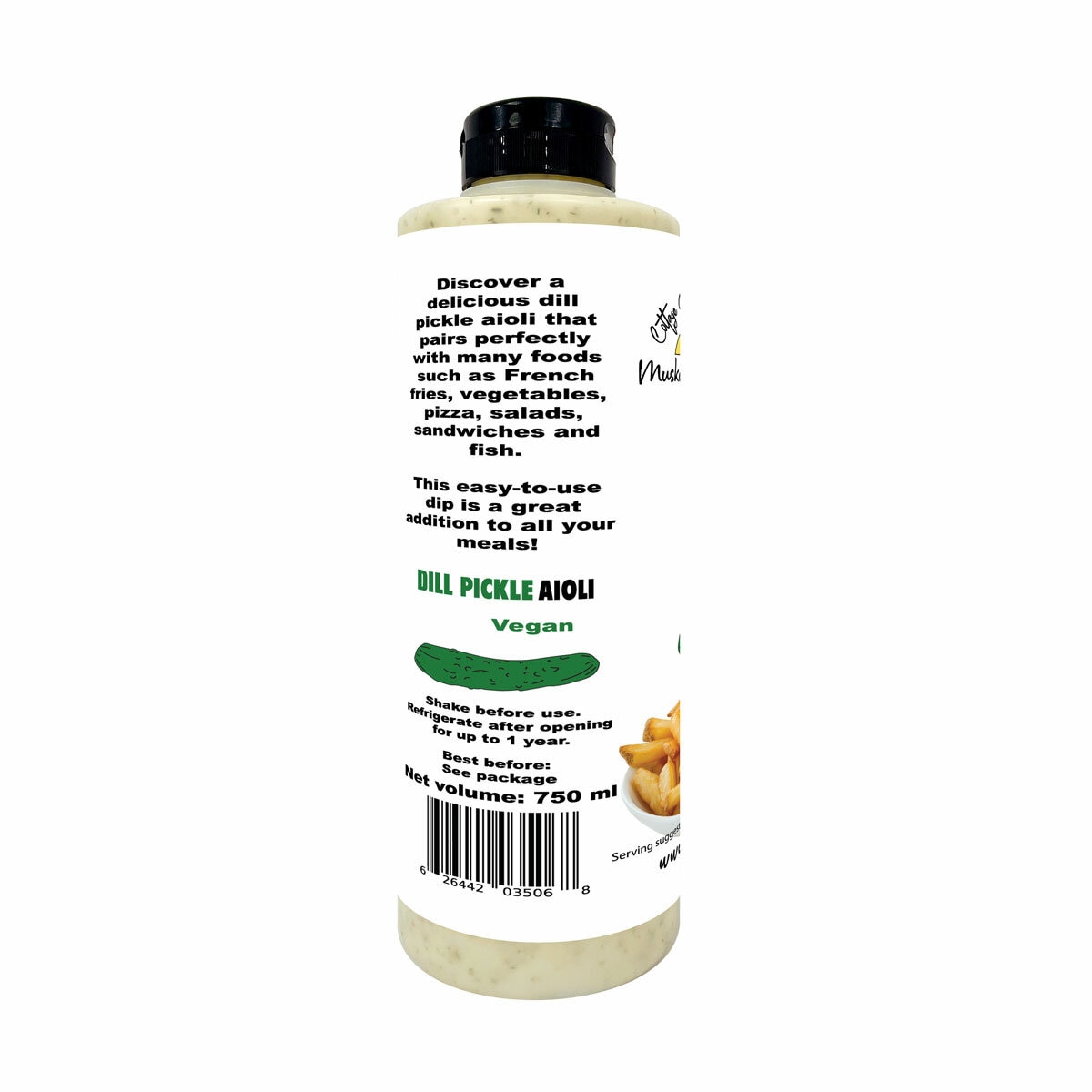 Back of pack Dill Pickle Aoili, 750ml