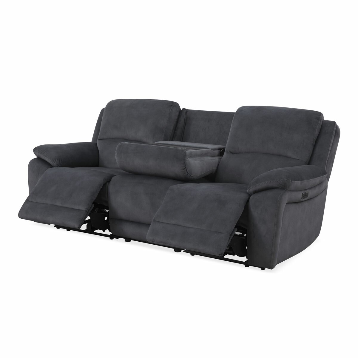 Belagio Grey Fabric Power Recliner 3 Seater Sofa
