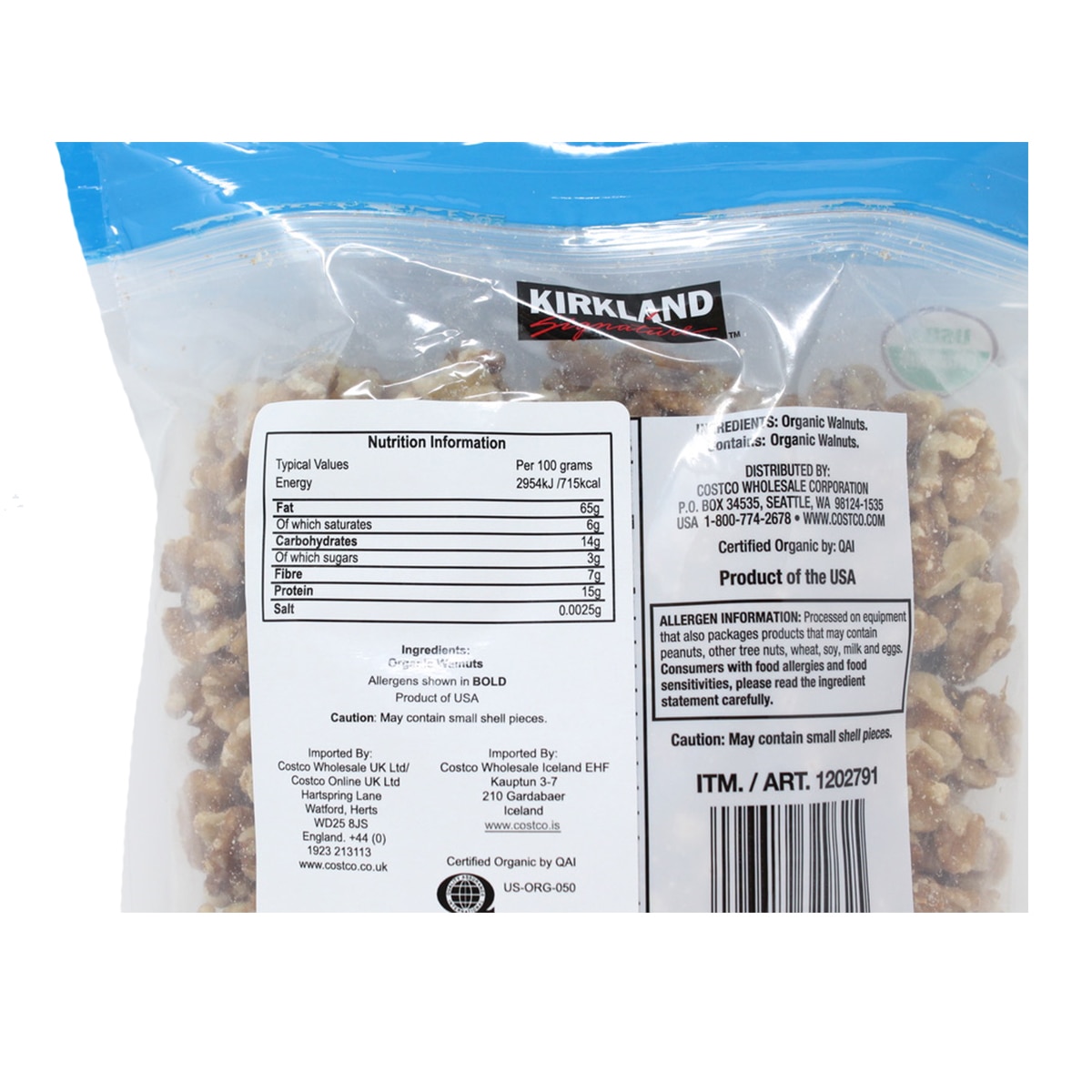 Kirkland Signature Organic Walnuts, 771g