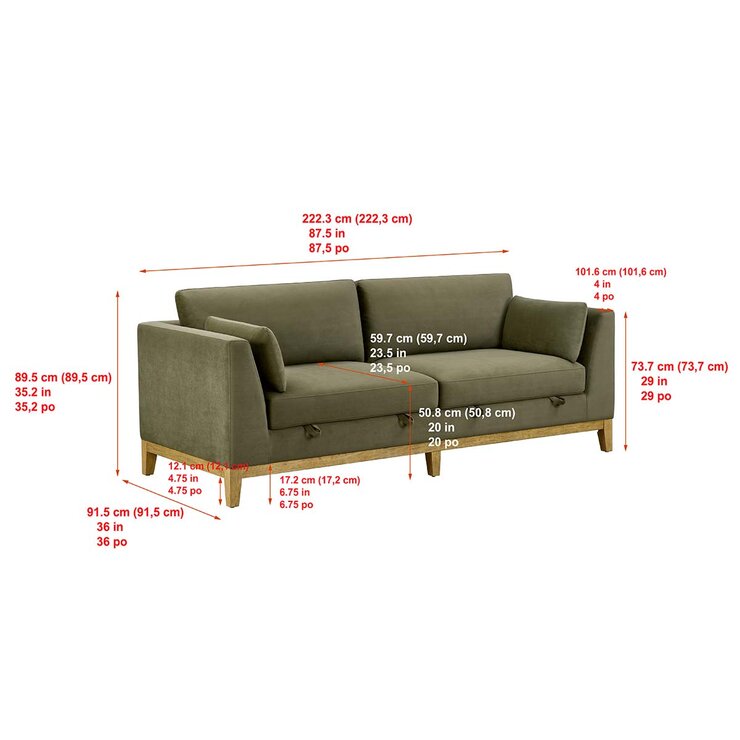 Thomasville Mokena Green Fabric 2 Seater Sofa with Storage Seats Thomasville Mokena Green Fabric 2 Seater Sofa with Storage Seats