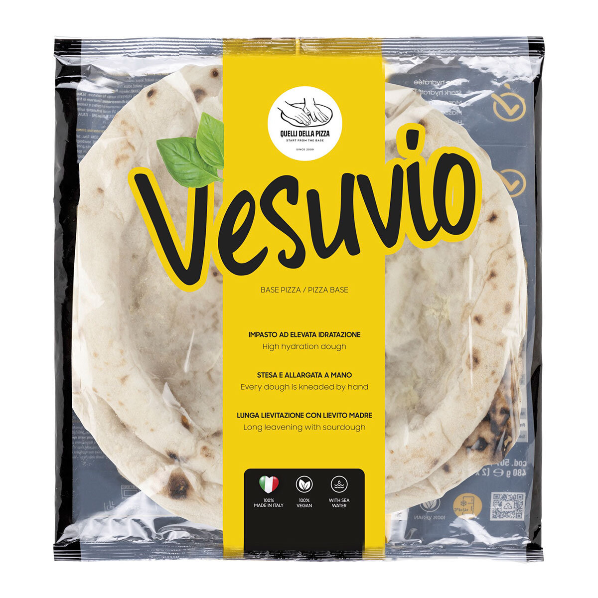 Quelli Della Pizza Vesuvio Neapolitan Pizza Base, 2 x 280g