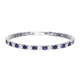 Diamonfire two tone Blue Zirconia Tennis Bracelet