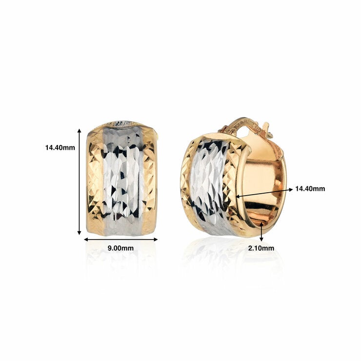 14ct Two Tone Gold Hoop Earrings 14ct Two Tone Gold Hoop Earrings
