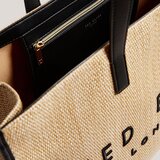 Ted Baker Pallmer Large Raffia Tote Bag in Black
